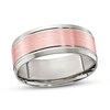 Men's Wedding Band 10K Two-Tone Gold 8mm