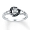 Thumbnail Image 0 of Black/White Diamond Ring 1/8 ct tw Round Sterling Silver