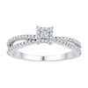 Thumbnail Image 0 of Diamond Promise Ring 1/4 ct tw Princess-cut/Round 10K White Gold