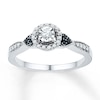 Thumbnail Image 1 of Black/White Diamond Promise Ring 1/5 ct tw Sterling Silver