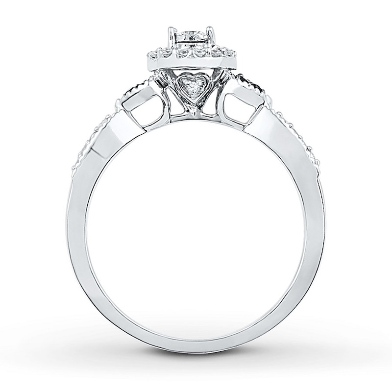 Main Image 2 of Black/White Diamond Promise Ring 1/5 ct tw Sterling Silver
