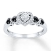 Thumbnail Image 1 of Black/White Diamonds 1/5 ct tw Promise Ring Sterling Silver