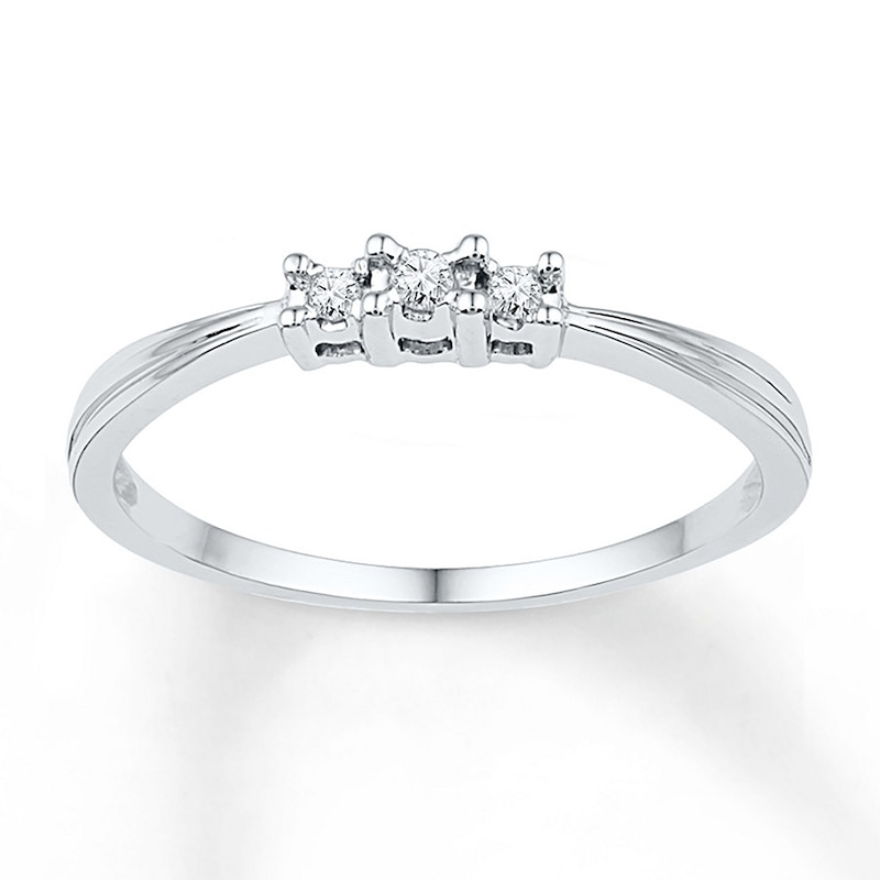 Main Image 1 of Diamond Promise Ring 1/20 ct tw Round 10K White Gold