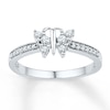 Thumbnail Image 1 of Diamond Butterfly Ring 1/4 ct tw Round 10K White Gold