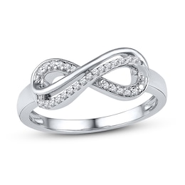 Diamond Infinity Ring 1/10 ct tw Round 10K White Gold