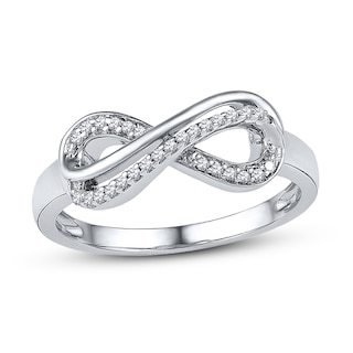 Diamond Infinity Ring 1/10 ct tw Round-cut 10K White Gold | Jared