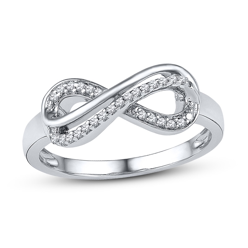 Diamond Infinity Ring 1/10 ct tw Round-cut 10K White Gold