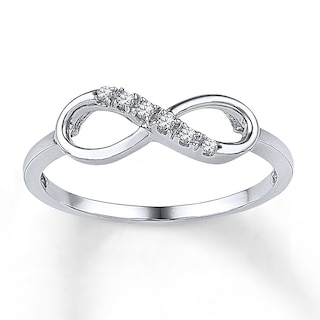 Diamond Infinity Ring 1/20 ct tw Round-cut 10K White Gold | Jared