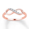 Thumbnail Image 0 of Diamond Infinity Ring 1/20 ct tw Round 10K Rose Gold