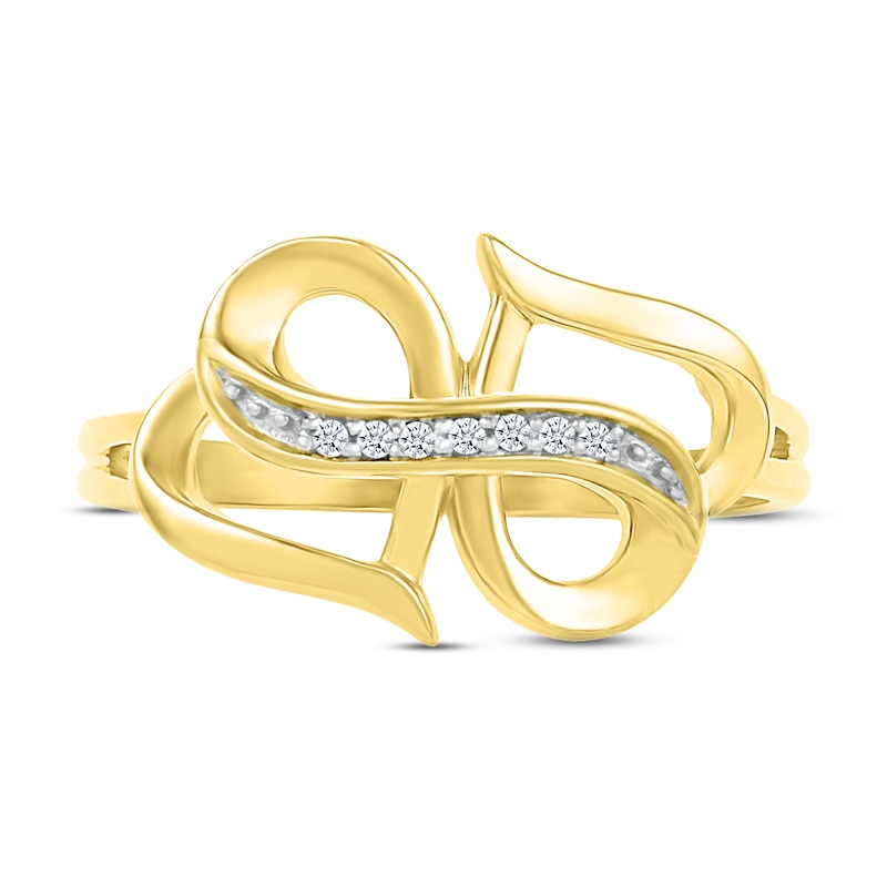 Heart/Infinity Ring Diamond Accents 10K Yellow Gold