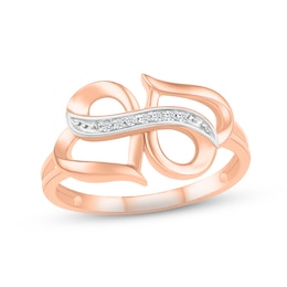 Heart/Infinity Ring Diamond Accents 10K Rose Gold