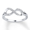 Thumbnail Image 0 of Diamond Infinity Ring 1/15 ct tw Round 10K White Gold