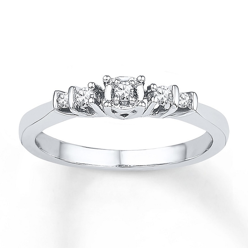 Diamond Promise Ring 1/8 ct tw Round 10K White Gold