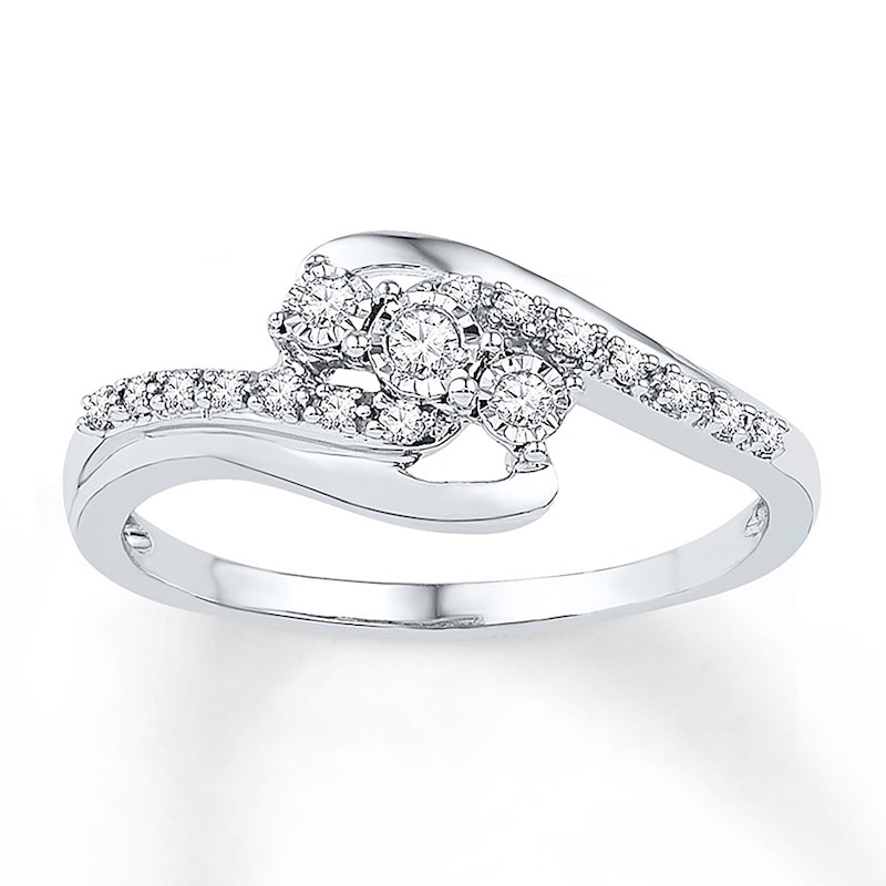 Main Image 1 of Diamond Ring 1/10 ct tw Round Sterling Silver
