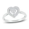 Thumbnail Image 1 of Heart Promise Ring 1/10 ct tw Diamonds 10K White Gold