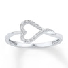 Thumbnail Image 0 of Diamond Heart Ring 1/15 ct tw Round 10K White Gold