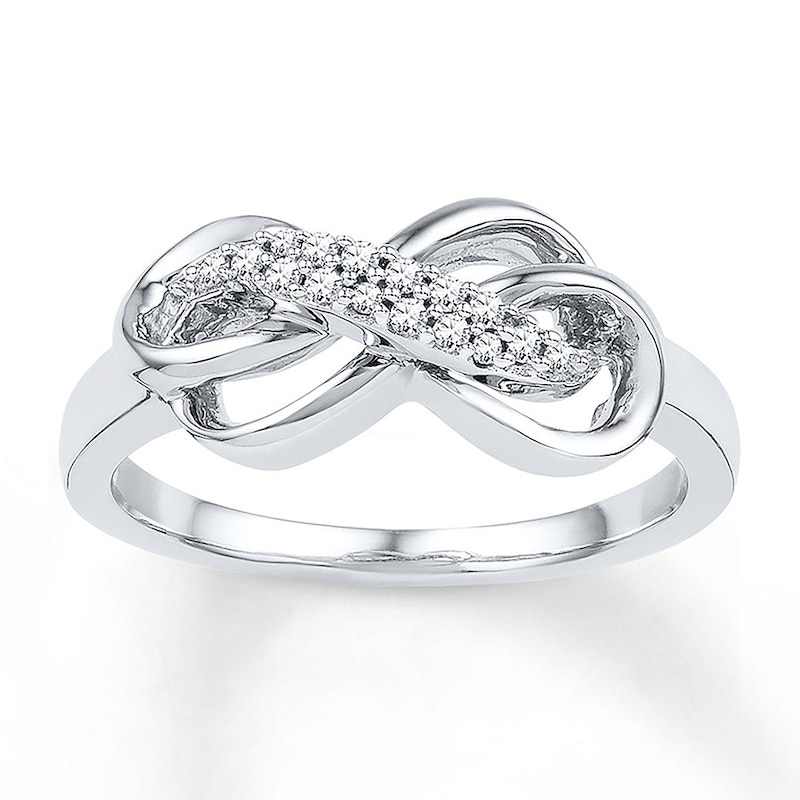 Diamond Infinity Ring 1/10 ct tw Round-Cut Sterling Silver