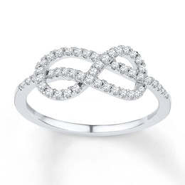 Diamond Infinity Ring 1/4 ct tw Round Sterling Silver