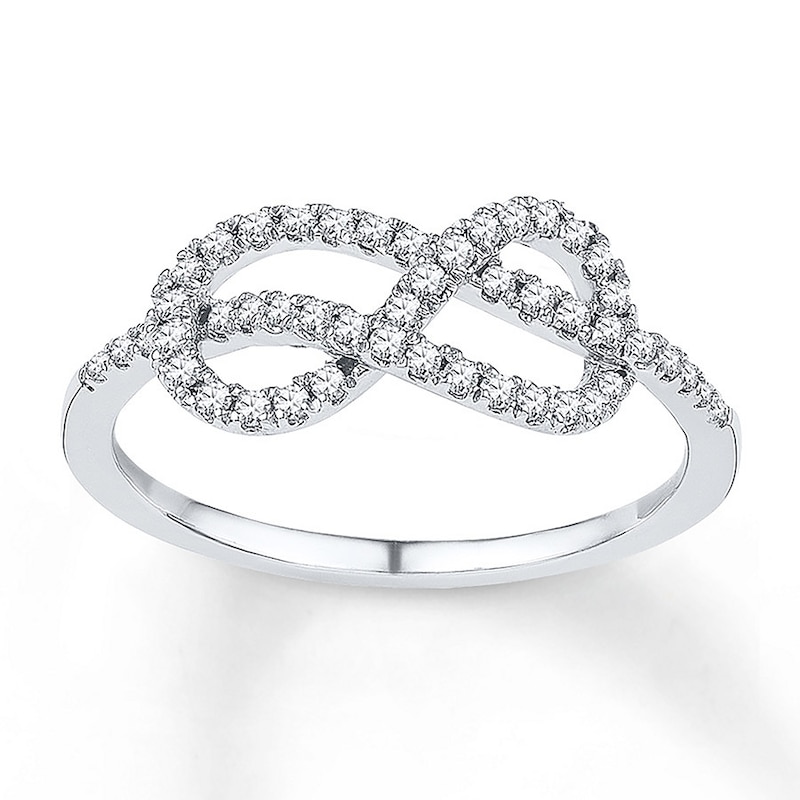 Diamond Infinity Ring 1/4 ct tw Round Sterling Silver