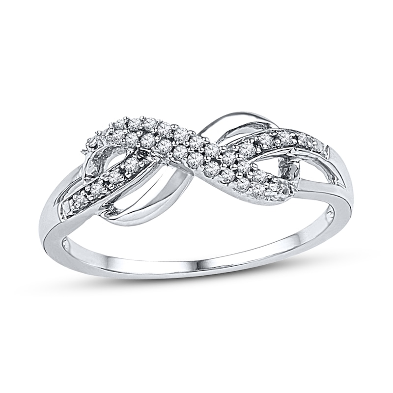 Diamond Infinity Ring 1/10 ct tw Round-Cut Sterling Silver