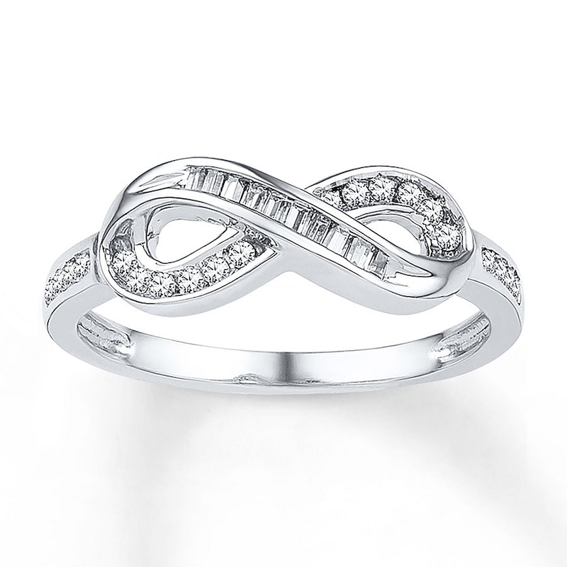 Diamond Infinity Ring 1/5 Carat tw Sterling Silver