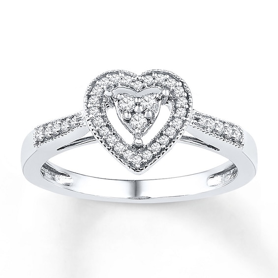 Heart Promise Ring 1/5 ct tw Diamonds Sterling Silver | Jared