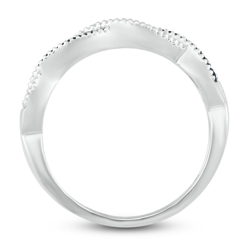 Black/White Diamond Ring 1/6 ct tw Sterling Silver