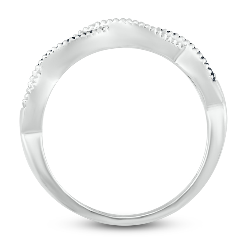 Main Image 2 of Black/White Diamond Ring 1/6 ct tw Sterling Silver