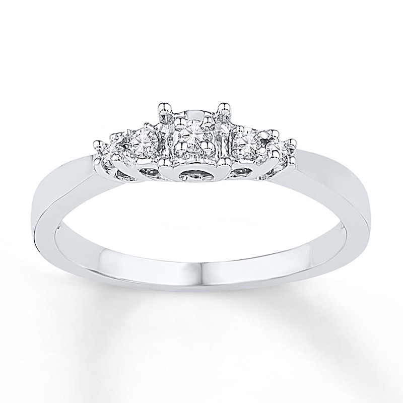 Diamond Promise Ring 1/10 ct tw Round 10K White Gold