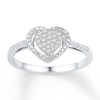 Thumbnail Image 0 of Diamond Heart Ring 1/8 ct tw Round 10K White Gold