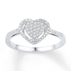 Thumbnail Image 1 of Diamond Heart Ring 1/8 ct tw Round 10K White Gold