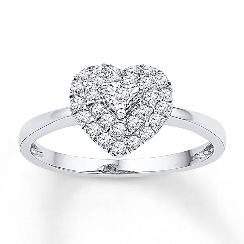 Diamond Heart Ring 1/4 ct tw Round-cut Sterling Silver | Jared