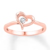 Thumbnail Image 1 of Heart Ring Diamond Accents 10K Rose Gold