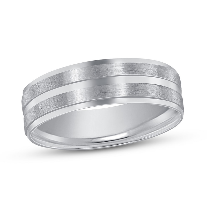 Main Image 1 of Wedding Band Carved Platinum 6mm