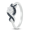 Thumbnail Image 3 of Black & White Diamond Promise Ring 1/6 ct tw Sterling Silver