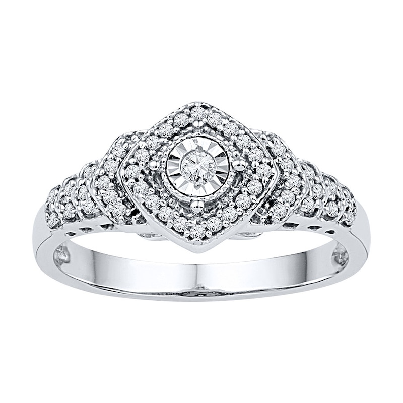 Diamond Promise Ring 1/4 ct tw Round Sterling Silver