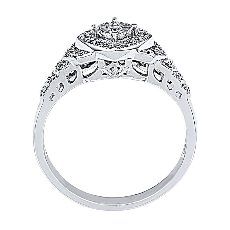 Diamond Promise Ring 1/4 ct tw Round Sterling Silver