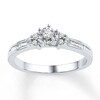 Thumbnail Image 0 of Diamond Promise Ring 1/5 ct tw Round/Baguette 10K White Gold