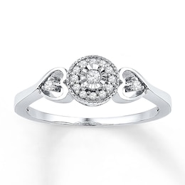Diamond Promise Ring 1/8 ct tw Round-cut Sterling Silver