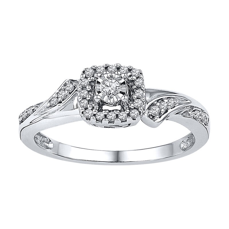 Diamond Promise Ring 1/6 ct tw Round Sterling Silver