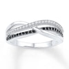 Thumbnail Image 1 of Black/White Diamond Ring 1/5 ct tw 10K White Gold
