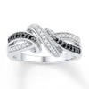 Thumbnail Image 1 of Black/White Diamond Ring 1/5 ct tw Sterling Silver