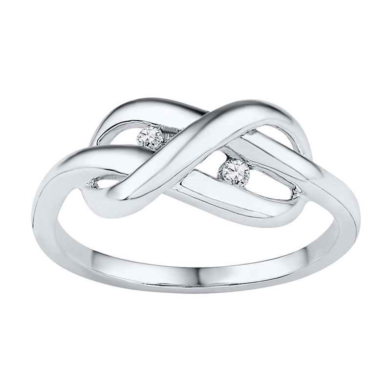 Infinity Knot Ring 1/20 ct tw Diamonds Sterling Silver