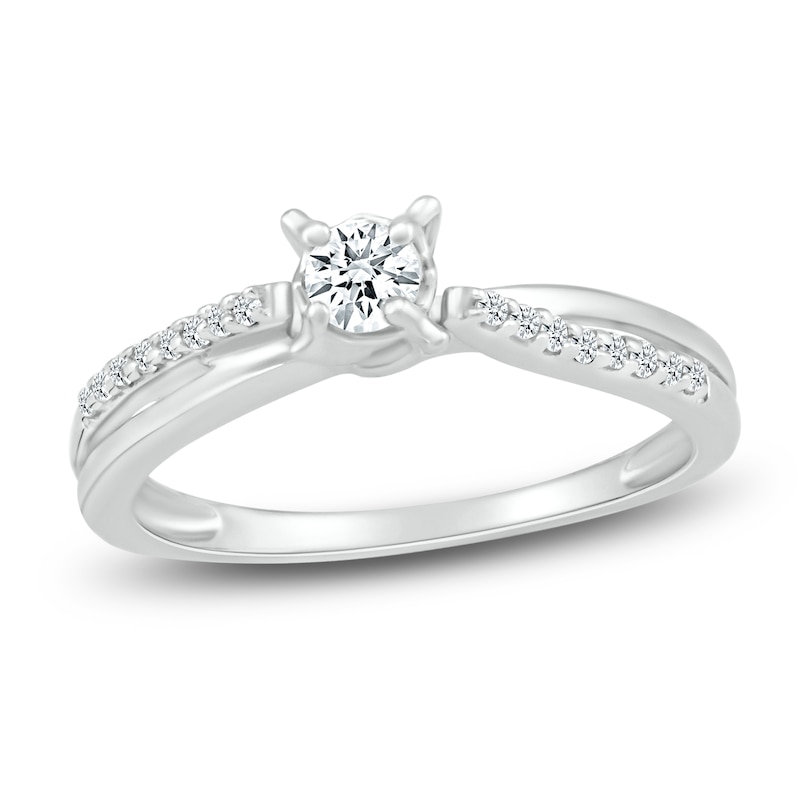 Diamond Promise Ring 1/4 ct tw Round 10K White Gold