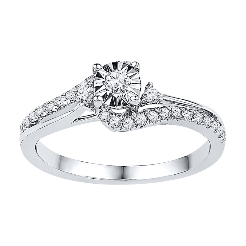 Diamond Promise Ring 1/4 ct tw Round Sterling Silver