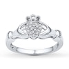 Thumbnail Image 1 of Claddagh Ring 1/15 ct tw Diamonds Sterling Silver