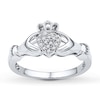 Thumbnail Image 0 of Claddagh Ring 1/15 ct tw Diamonds Sterling Silver