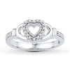 Thumbnail Image 0 of Claddagh Ring 1/8 ct tw Diamonds Sterling Silver