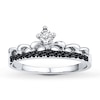 Black & White Diamonds 1/10 ct tw 10K White Gold Crown Ring