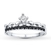 Thumbnail Image 1 of Black & White Diamonds 1/10 ct tw 10K White Gold Crown Ring